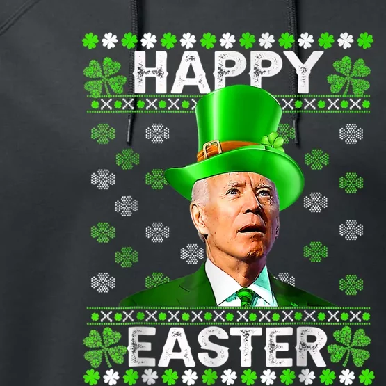 Joe Biden Happy Easter Confused Funny St Patrick's Day Performance Fleece Hoodie