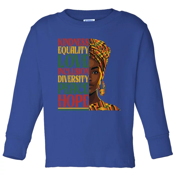 Junenth Black History Month African Melanin Gift Toddler Long Sleeve Shirt