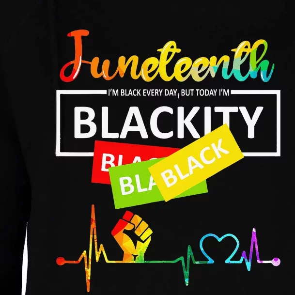 Juneteenth Blackity Heartbeat Black History African America Womens Funnel Neck Pullover Hood