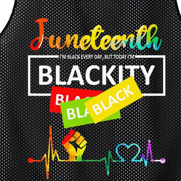 Juneteenth Blackity Heartbeat Black History African America Mesh Reversible Basketball Jersey Tank