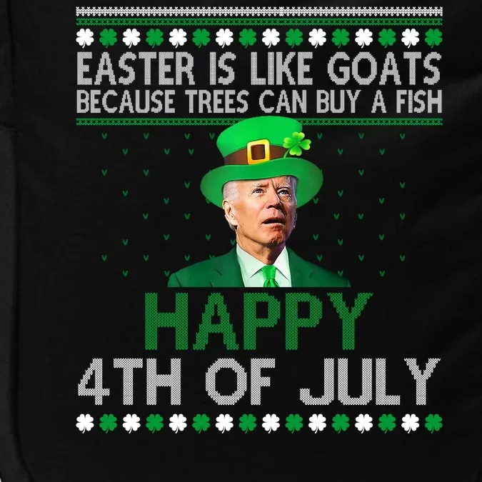 Joe Biden Happy 4th Of July Confused St Patricks Day Funny Impact Tech Backpack