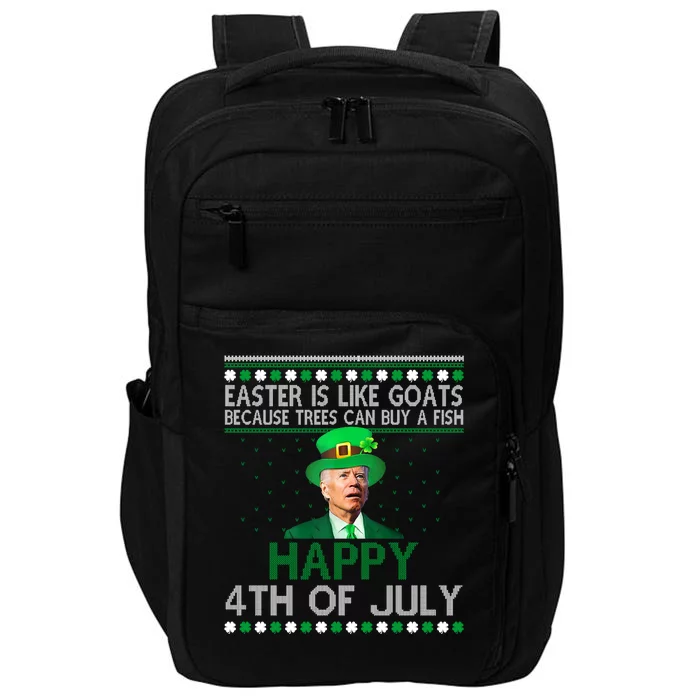 Joe Biden Happy 4th Of July Confused St Patricks Day Funny Impact Tech Backpack