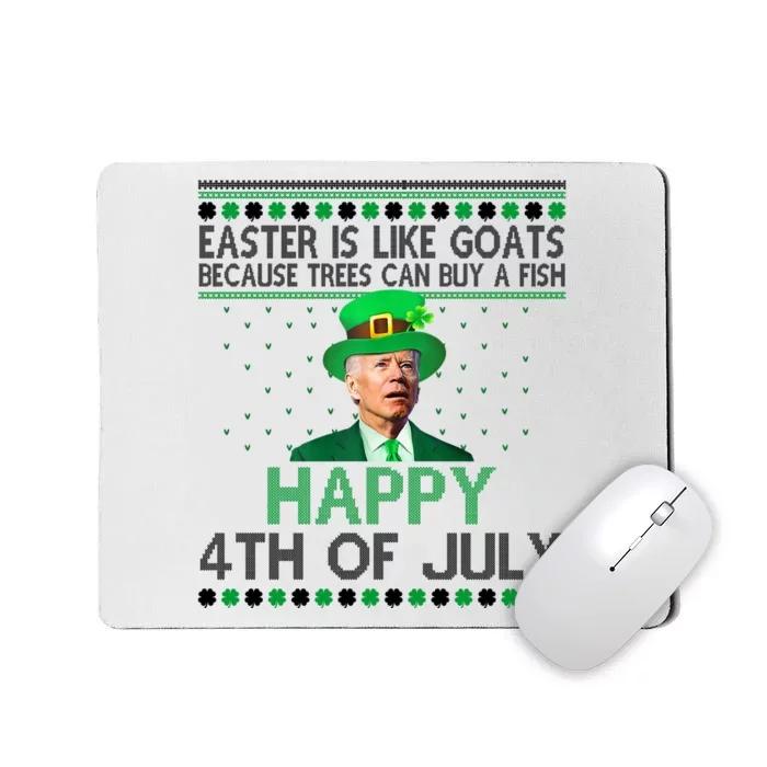 Joe Biden Happy 4th Of July Confused St Patricks Day Funny Mousepad