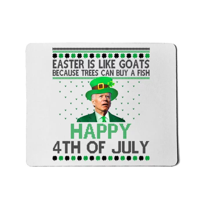 Joe Biden Happy 4th Of July Confused St Patricks Day Funny Mousepad