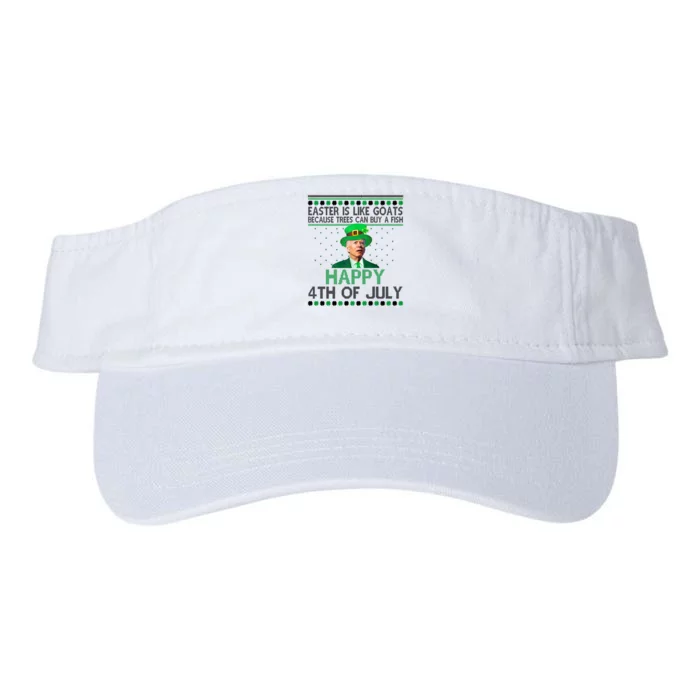 Joe Biden Happy 4th Of July Confused St Patricks Day Funny Valucap Bio-Washed Visor