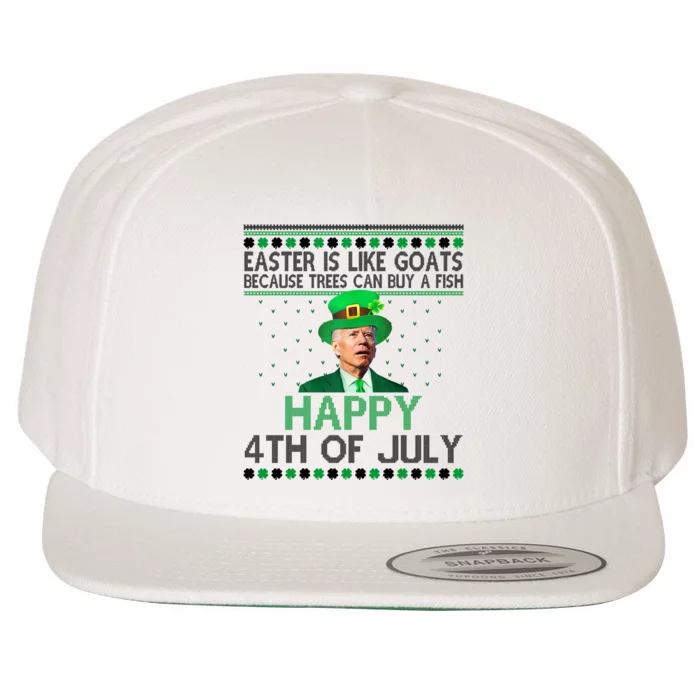 Joe Biden Happy 4th Of July Confused St Patricks Day Funny Wool Snapback Cap