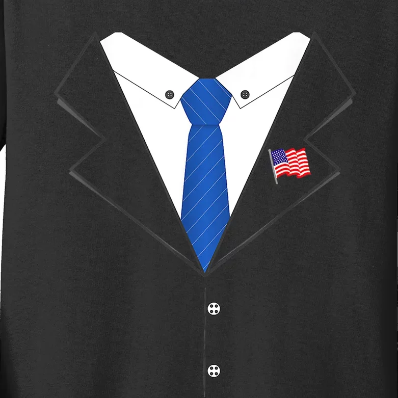 Joe Biden Halloween Costume Suit And Tie Kids Long Sleeve Shirt