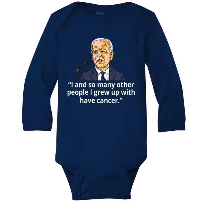 Joe Biden Has Cancer Announcement Baby Long Sleeve Bodysuit