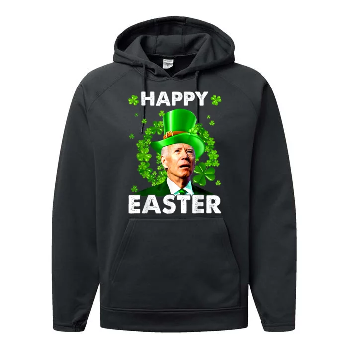 Joe Biden Happy Easter Confused Funny St Patrick's Day Performance Fleece Hoodie