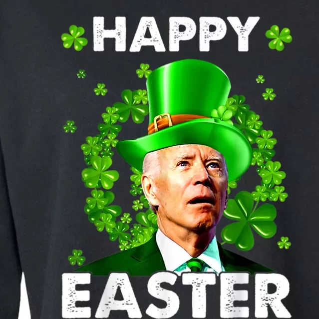 Joe Biden Happy Easter Confused Funny St Patrick's Day Cropped Pullover Crew