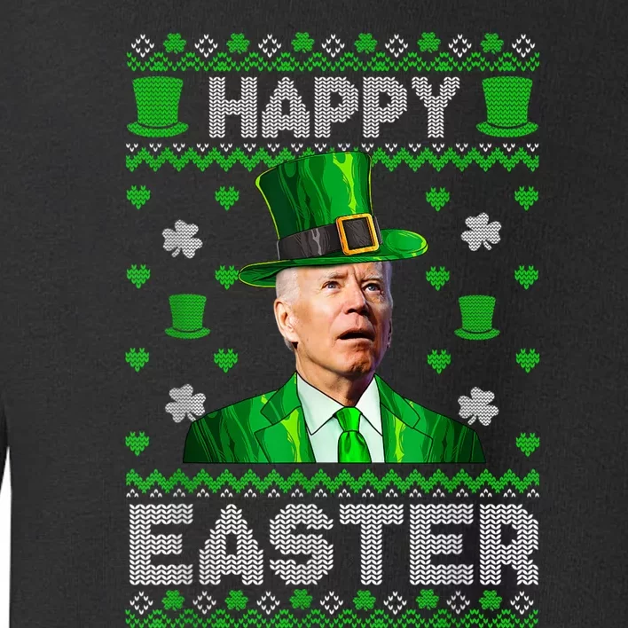 Joe Biden Happy Easter Confused Funny St Patrick's Day Toddler Sweatshirt