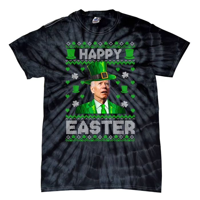 Joe Biden Happy Easter Confused Funny St Patrick's Day Tie-Dye T-Shirt