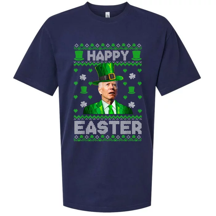 Joe Biden Happy Easter Confused Funny St Patrick's Day Sueded Cloud Jersey T-Shirt