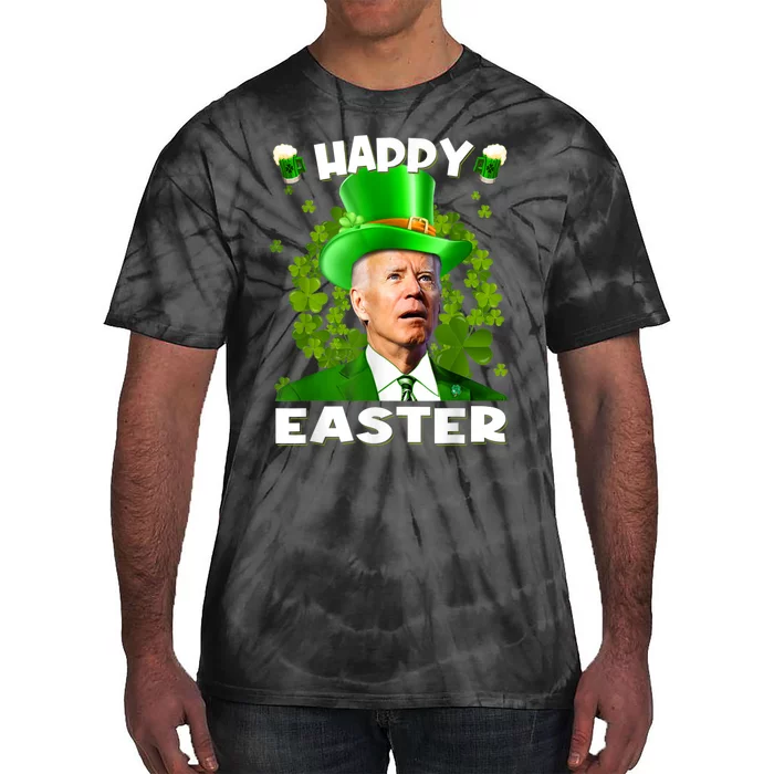 Joe Biden Happy Easter Confused Funny St Patrick's Day Tie-Dye T-Shirt