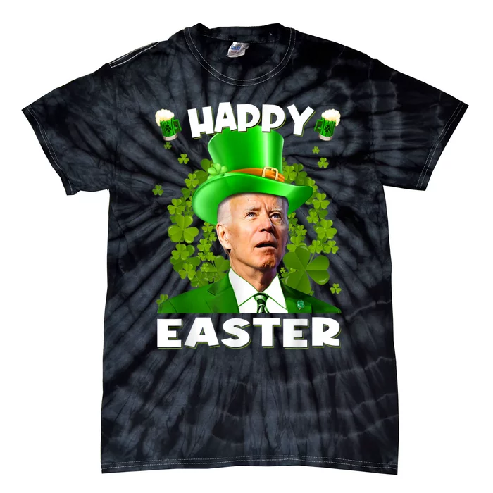 Joe Biden Happy Easter Confused Funny St Patrick's Day Tie-Dye T-Shirt