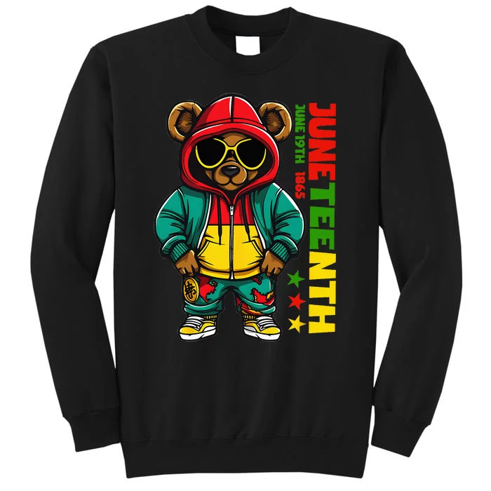 Juneteenth Black Hip Hop Teddy Bear African American Tall Sweatshirt