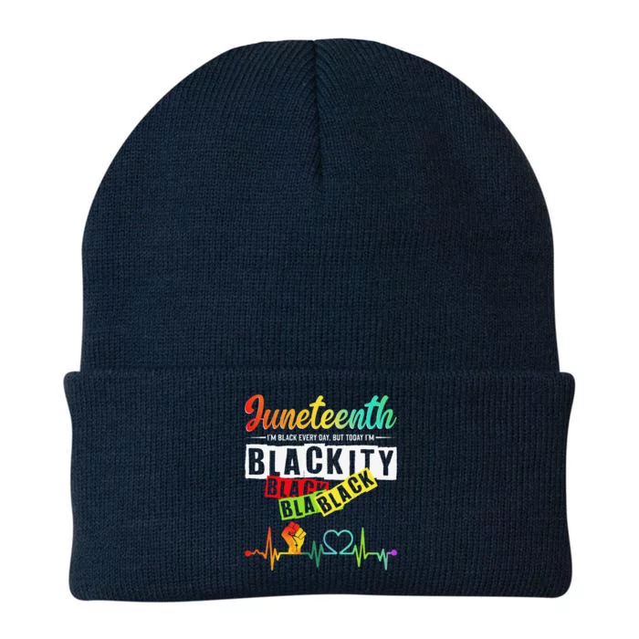 Juneteenth Blackity Heartbeat Black History African America Knit Cap Winter Beanie