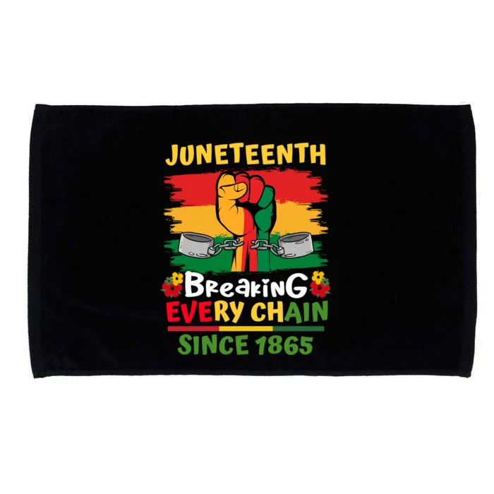 Junenth Black History Day Breaking Every Chain Since 1865 Gift Microfiber Hand Towel