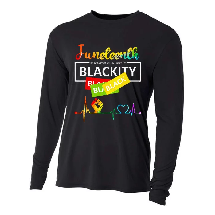 Juneteenth Blackity Heartbeat Black History African America Cooling Performance Long Sleeve Crew