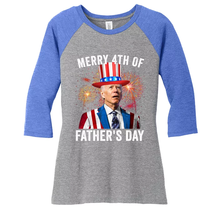 Joe Biden Happy 4th Of FatherS Day Merica 4th Of July Gift Women's Tri-Blend 3/4-Sleeve Raglan Shirt