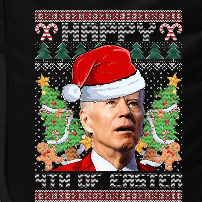 Joe Biden Happy 4th Easter Ugly Christmas Sweater Impact Tech Backpack