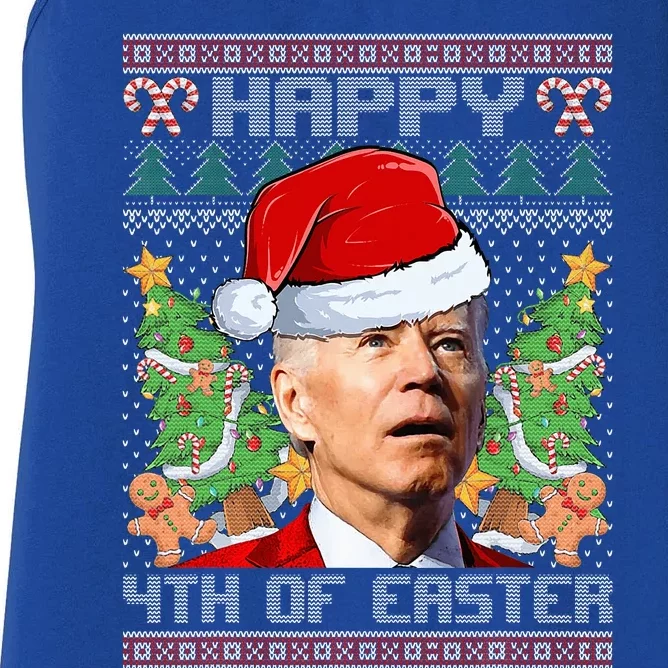 Joe Biden Happy 4th Easter Ugly Christmas Sweater Women's Racerback Tank