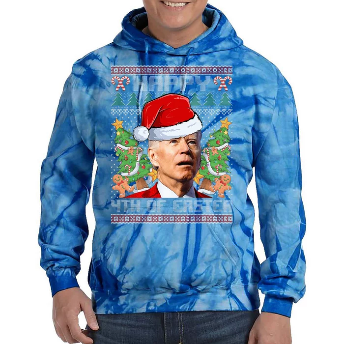 Joe Biden Happy 4th Easter Ugly Christmas Sweater Tie Dye Hoodie