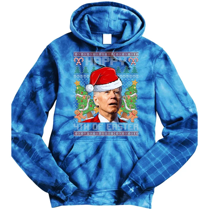 Joe Biden Happy 4th Easter Ugly Christmas Sweater Tie Dye Hoodie