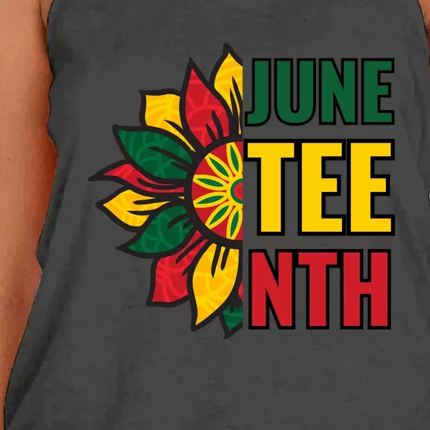 Juneteenth Black History American Flag African Women's Knotted Racerback Tank