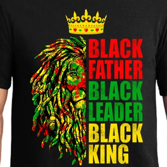 Juneteenth Black History Month Lion Black Father Leader Gift Pajama Set