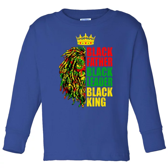 Juneteenth Black History Month Lion Black Father Leader Gift Toddler Long Sleeve Shirt