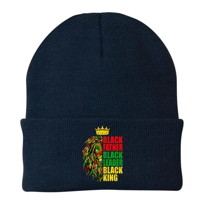 Juneteenth Black History Month Lion Black Father Leader Gift Knit Cap Winter Beanie