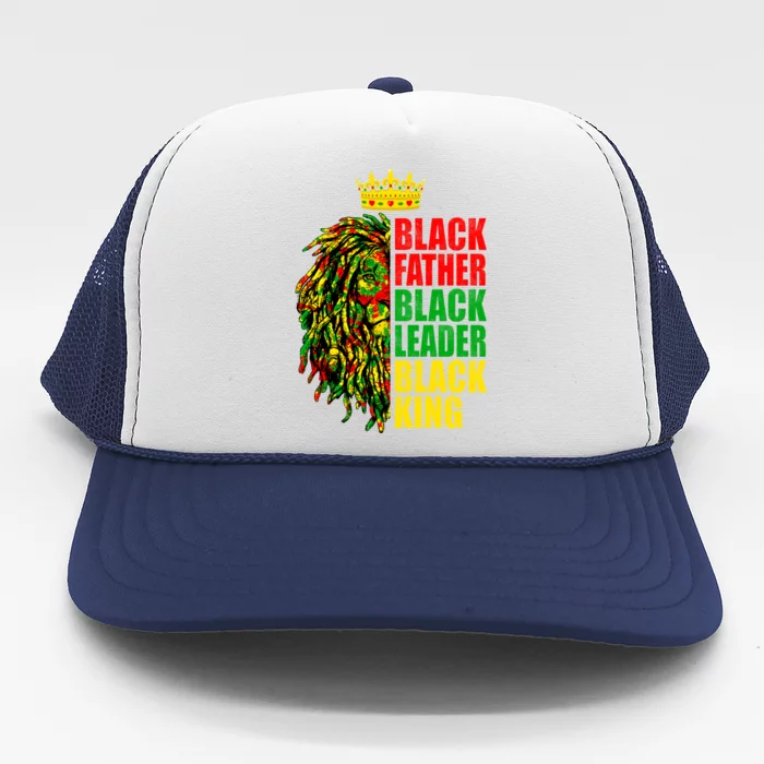 Juneteenth Black History Month Lion Black Father Leader Gift Trucker Hat