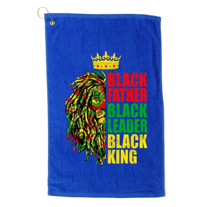 Juneteenth Black History Month Lion Black Father Leader Gift Platinum Collection Golf Towel