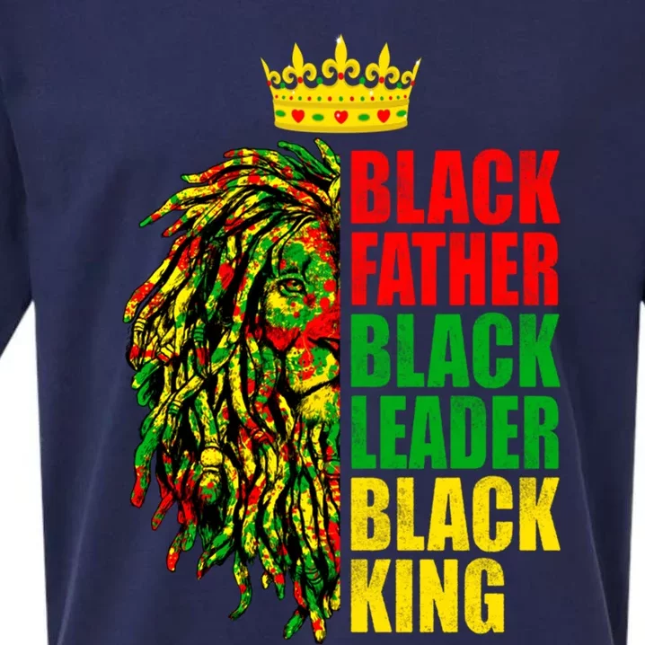 Juneteenth Black History Month Lion Black Father Leader Gift Sueded Cloud Jersey T-Shirt