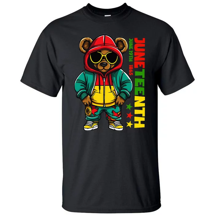 Juneteenth Black Hip Hop Teddy Bear African American Tall T-Shirt