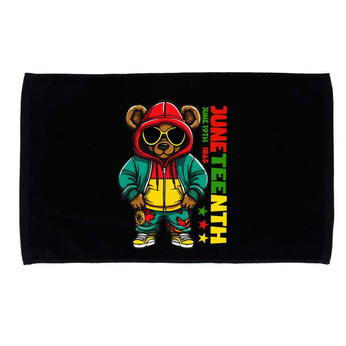 Juneteenth Black Hip Hop Teddy Bear African American Microfiber Hand Towel