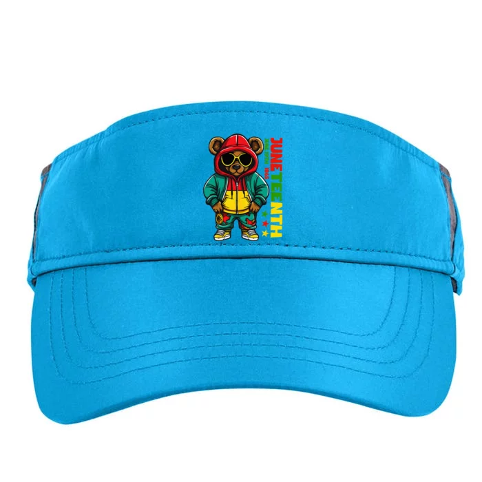 Juneteenth Black Hip Hop Teddy Bear African American Adult Drive Performance Visor