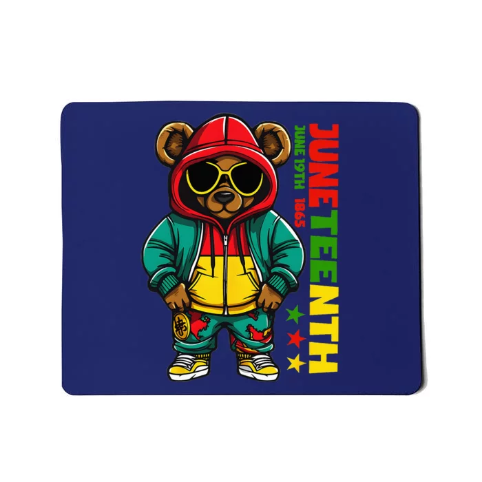 Juneteenth Black Hip Hop Teddy Bear African American Mousepad