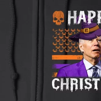 Joe Biden Happy Halloween Happy Christmas US Flag Full Zip Hoodie