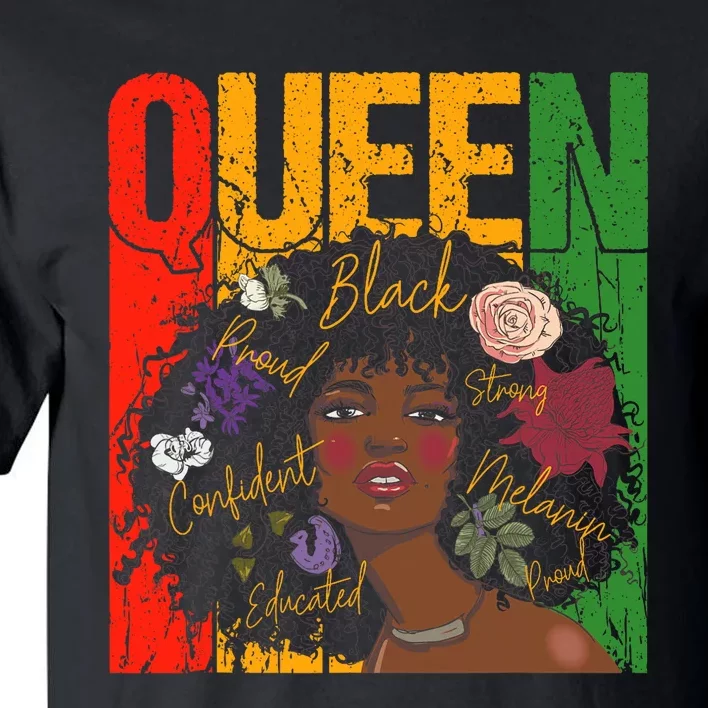 Juneteenth Black History Month Educated African Queen Tall T-Shirt