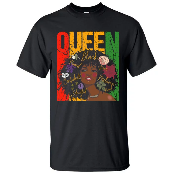 Juneteenth Black History Month Educated African Queen Tall T-Shirt