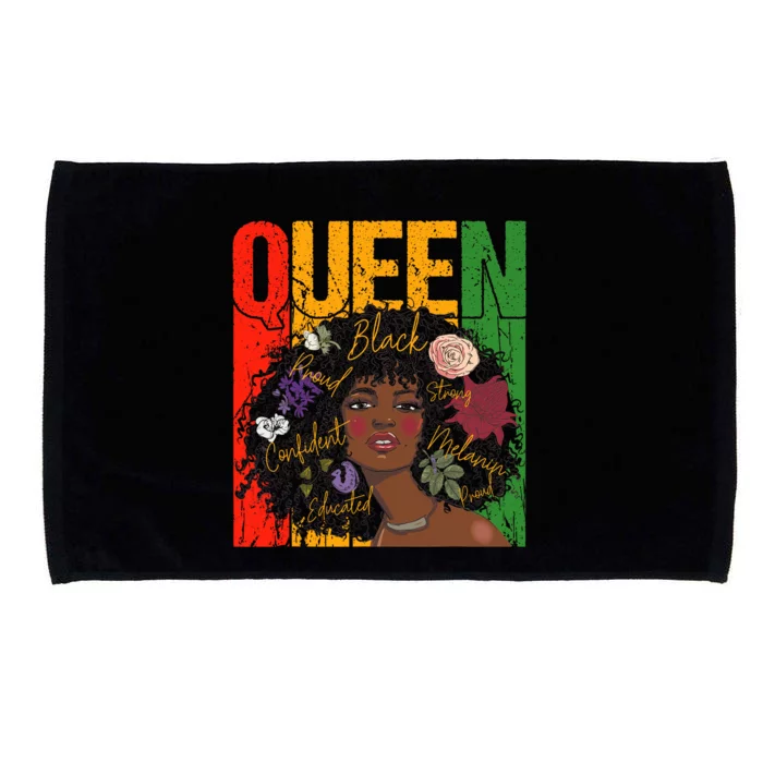 Juneteenth Black History Month Educated African Queen Microfiber Hand Towel