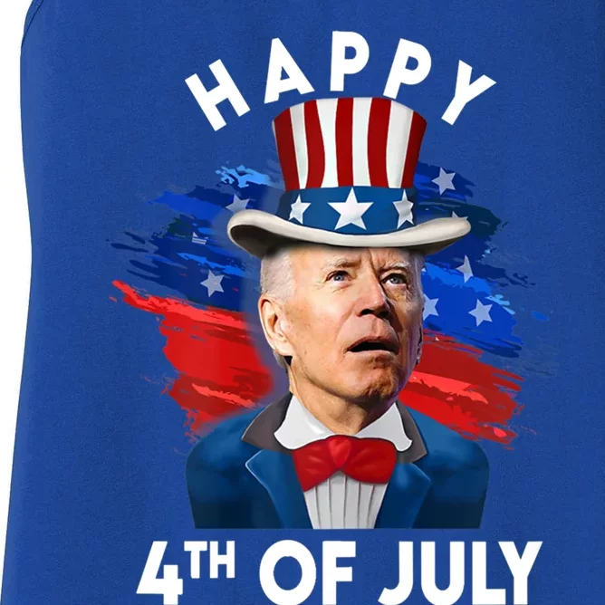 Joe Biden Happy Fourth Of July Gift Usa Flag Memorial Day Great Gift Women's Racerback Tank