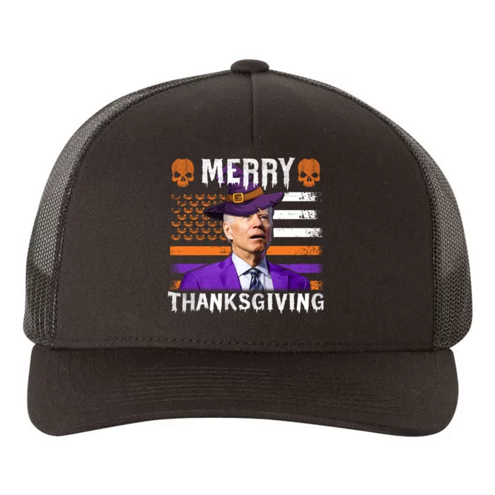 Joe Biden Happy Halloween Shirt Merry Thanksgiving US Flag Yupoong Adult 5-Panel Trucker Hat