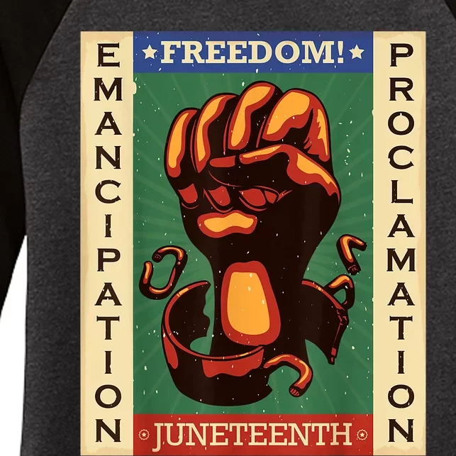 Juneteenth Black History American African Freedom Day Women's Tri-Blend 3/4-Sleeve Raglan Shirt