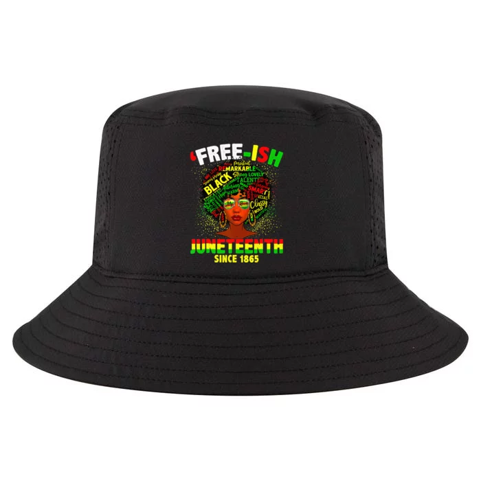 Juneteenth Black History Black  Afro Freeish Since 1865 Cool Comfort Performance Bucket Hat