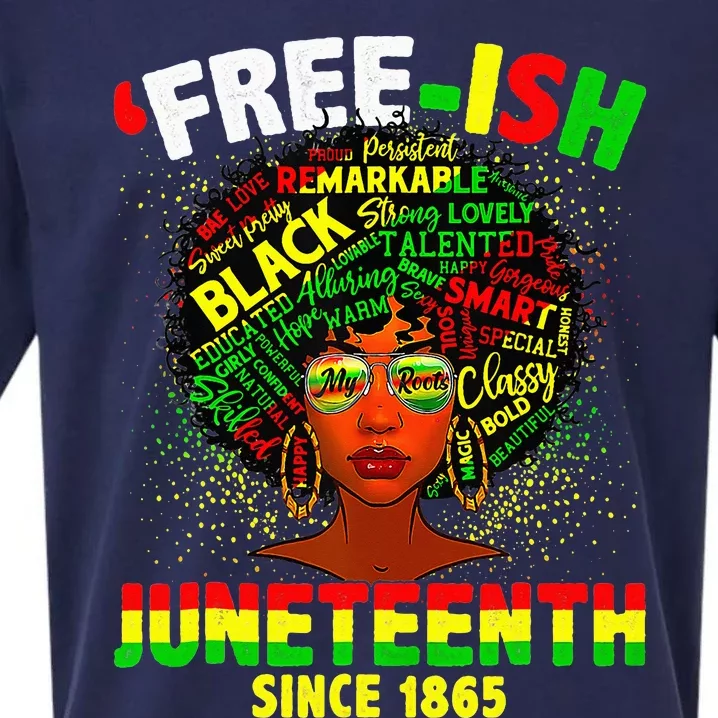 Juneteenth Black History Black  Afro Freeish Since 1865 Sueded Cloud Jersey T-Shirt