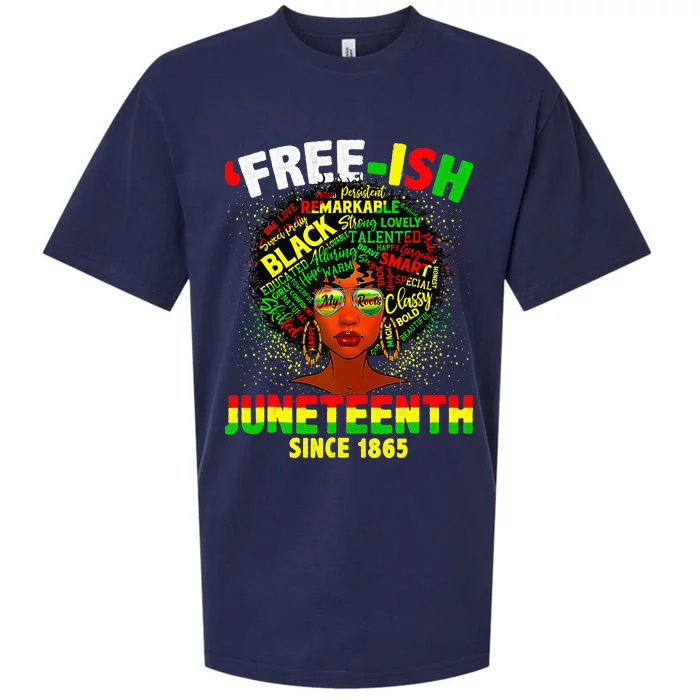 Juneteenth Black History Black  Afro Freeish Since 1865 Sueded Cloud Jersey T-Shirt