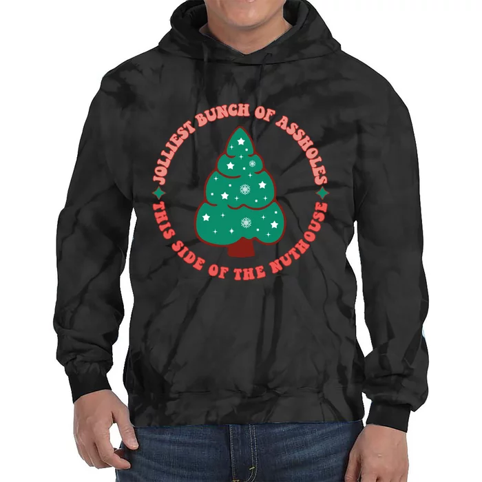 Jolliest Bunch Holiday Graphic Tie Dye Hoodie